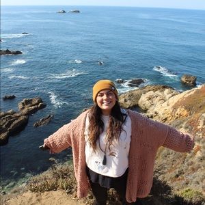 Slouchy Pink Free People Cardigan